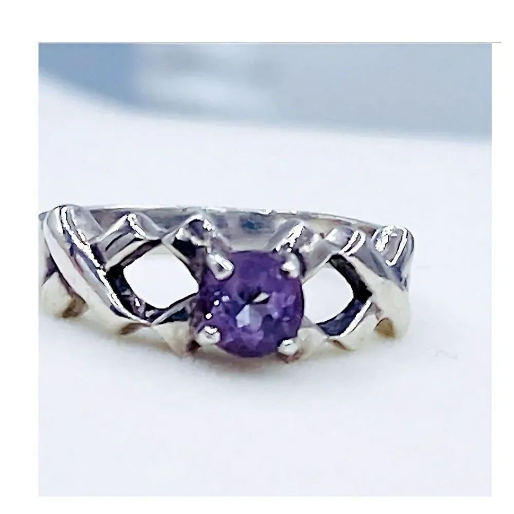 Sterling silver and Amethyst ring size 7